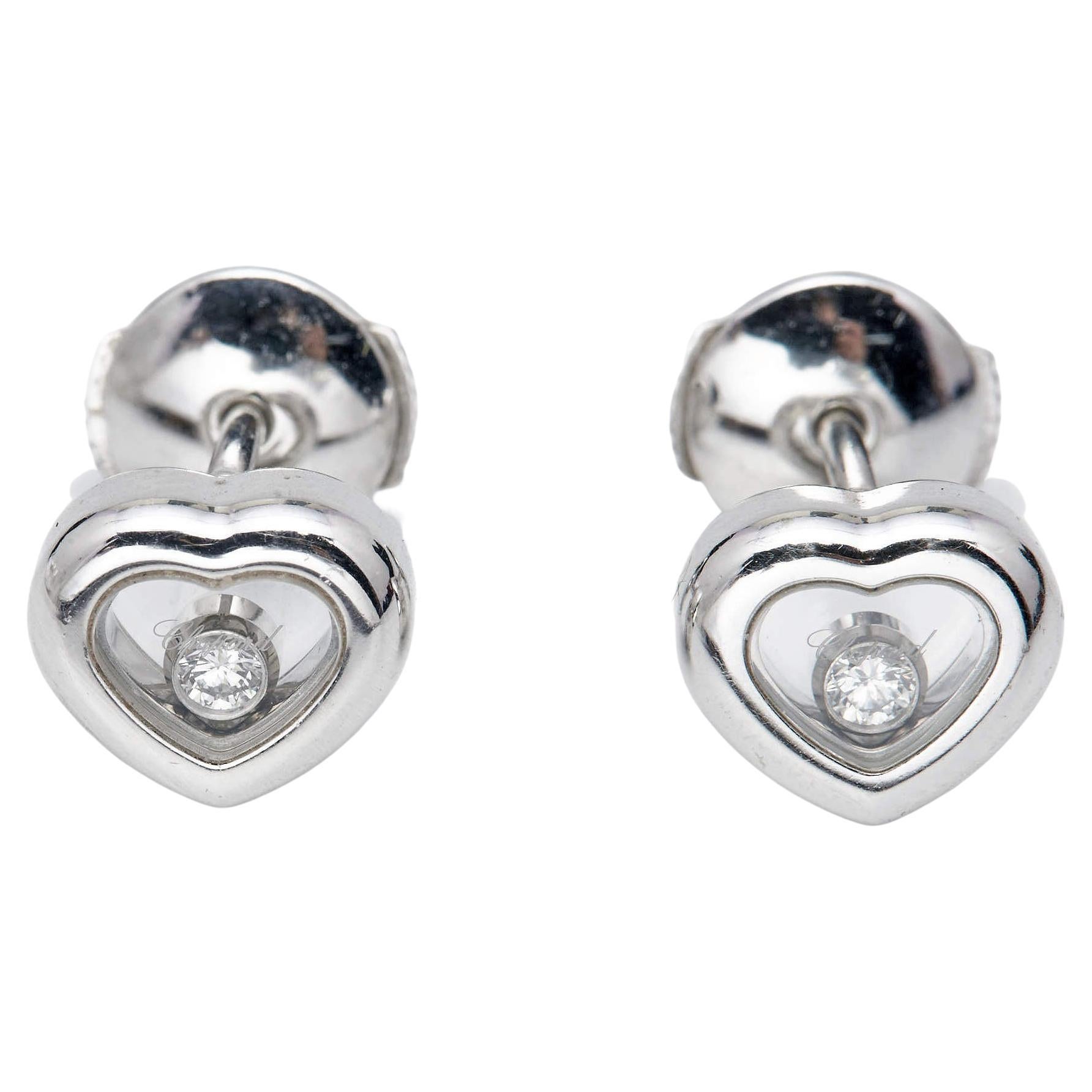 Chopard Happy Emotion White Gold Diamond Earrings at 1stDibs chopard