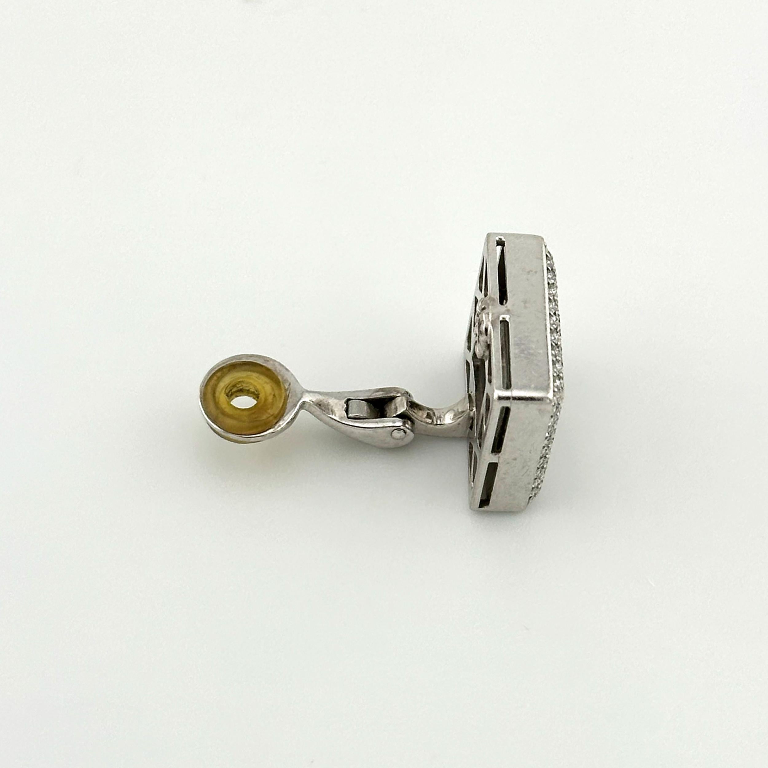 Chopard Happy Diamonds 18K White Gold Earrings In Fair Condition For Sale In North Miami Beach, FL