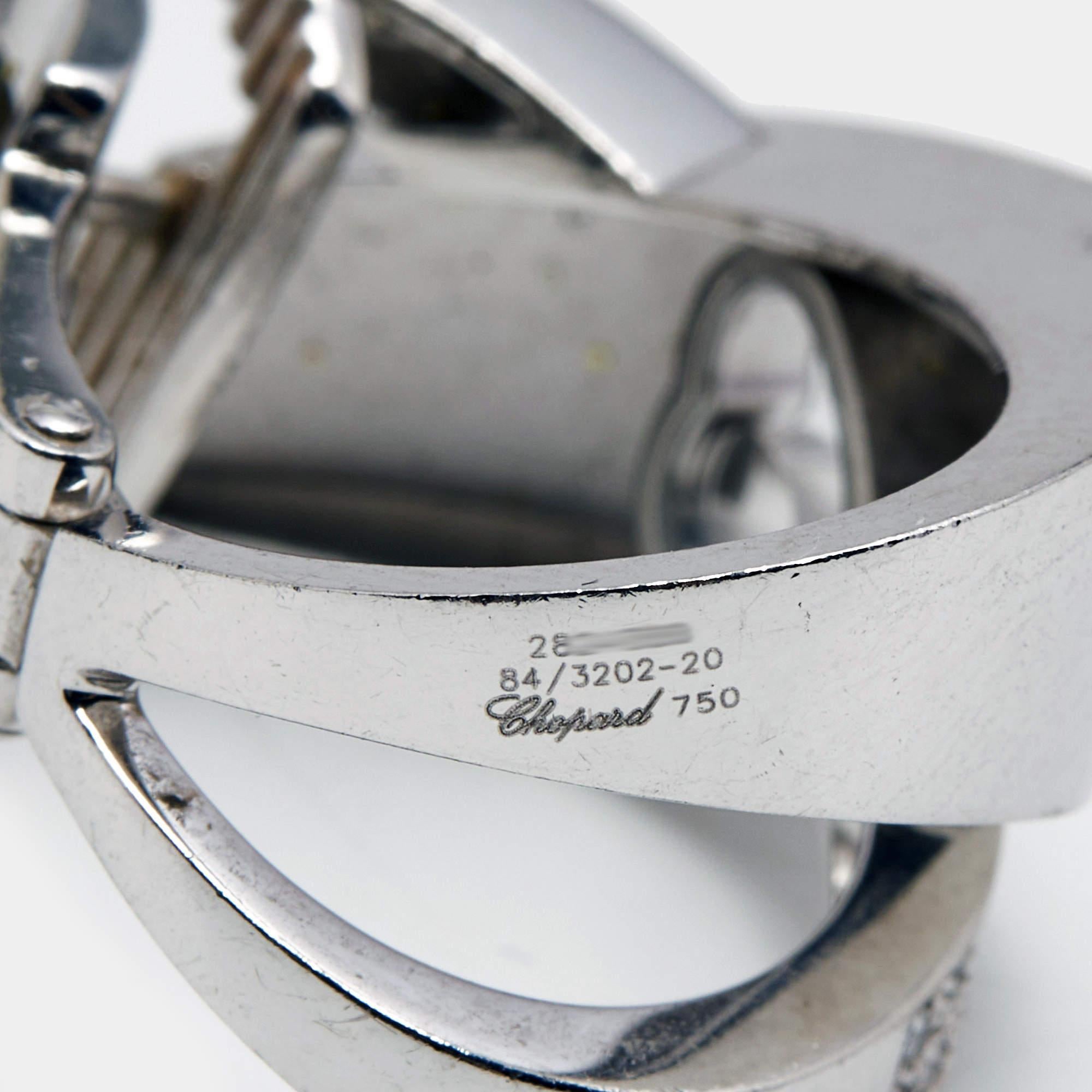 Chopard Happy Diamonds 18k White Gold Earrings For Sale 1