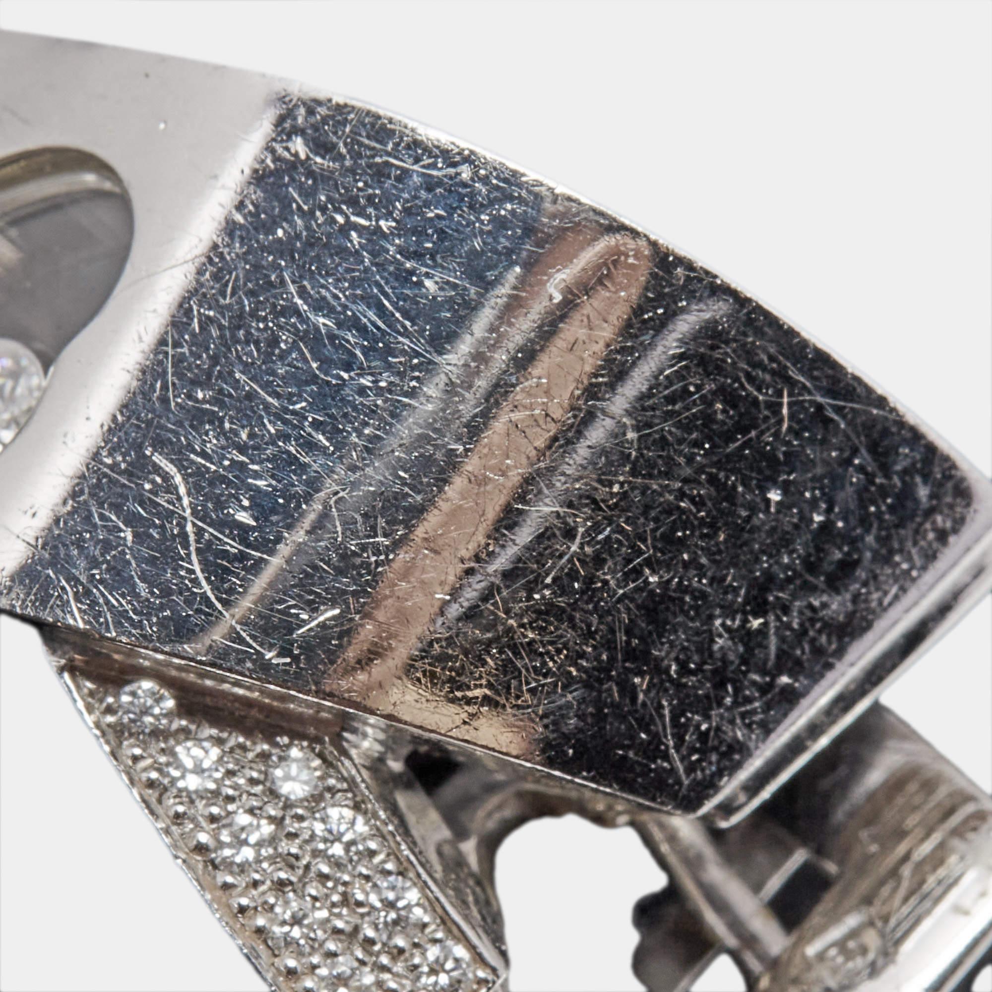 Chopard Happy Diamonds 18k White Gold Earrings For Sale 2