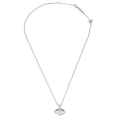 Chopard Happy Diamonds 18K White Gold Good Luck Charm Pendant Necklace