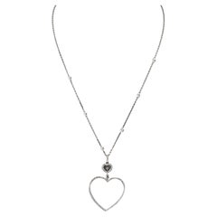 Chopard Happy Diamonds 18K White Gold Happy Diamond Open Heart 0.70cttw Necklace