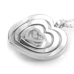 Chopard Happy Diamonds 18 Karat White Gold Heart Pendant Necklace 797221-1001