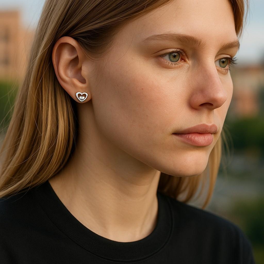 Célébrez le luxe emblématique avec ces boucles d'oreilles Happy Diamonds Heart Stud Ears, réalisées en or blanc 18 carats lumineux et serties de diamants flottants emblématiques totalisant environ 0,10 carat. Ces boucles d'oreilles au design exquis