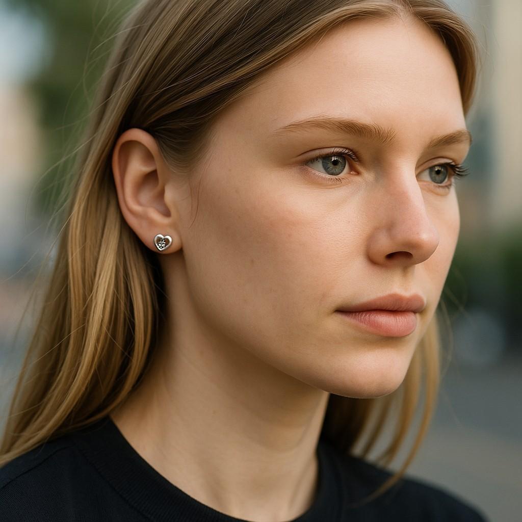 Chopard Happy Diamonds Boucles d'oreilles cœur en or blanc 18K 0.10 carats Bon état - En vente à New York, NY