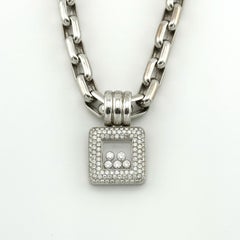 Chopard Happy Diamonds 18K White Gold Necklace with Large Pendant