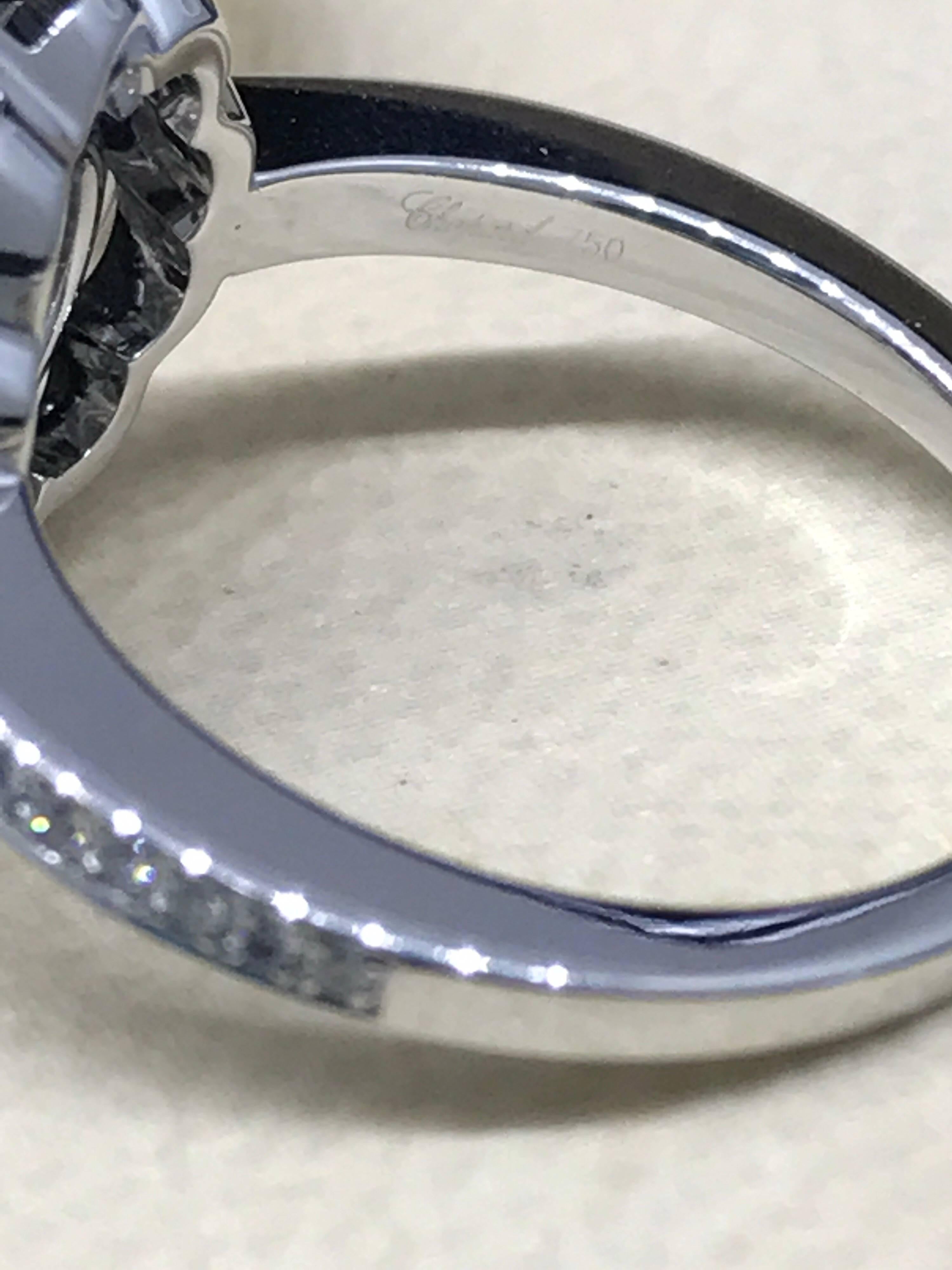 Chopard Happy Diamonds 18 Karat White Gold Pave Diamond Flower Ring 826569 For Sale 1