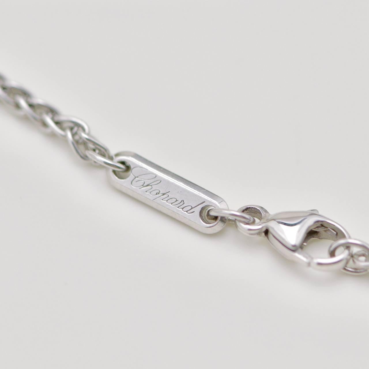 Chopard Happy Diamonds 18K Weißgold Halskette mit Anhänger im Angebot 5