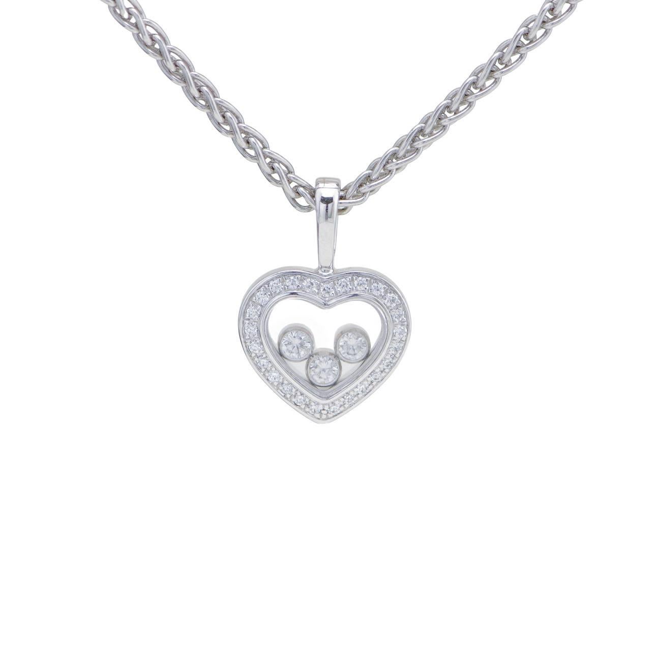 Chopard Happy Diamonds 18K White Gold Pendant Necklace