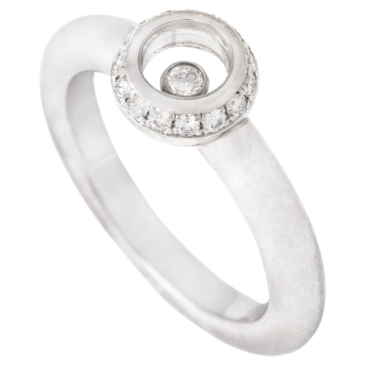 Chopard Happy Diamonds 18k White Gold Ring For Sale at 1stDibs