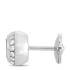 Chopard Happy Diamonds 18K White Gold Round Stud Earrings