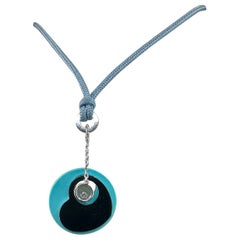 Collier Chopard Happy Diamonds avec pendentif en forme de cœur en or blanc 18 carats, turquoise et diamants