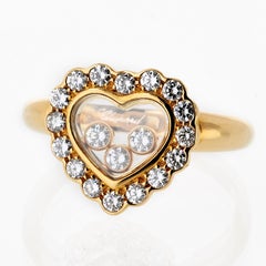 Anello Chopard Happy Diamonds in oro giallo 18 carati con cuore di diamante da 0,47 carati