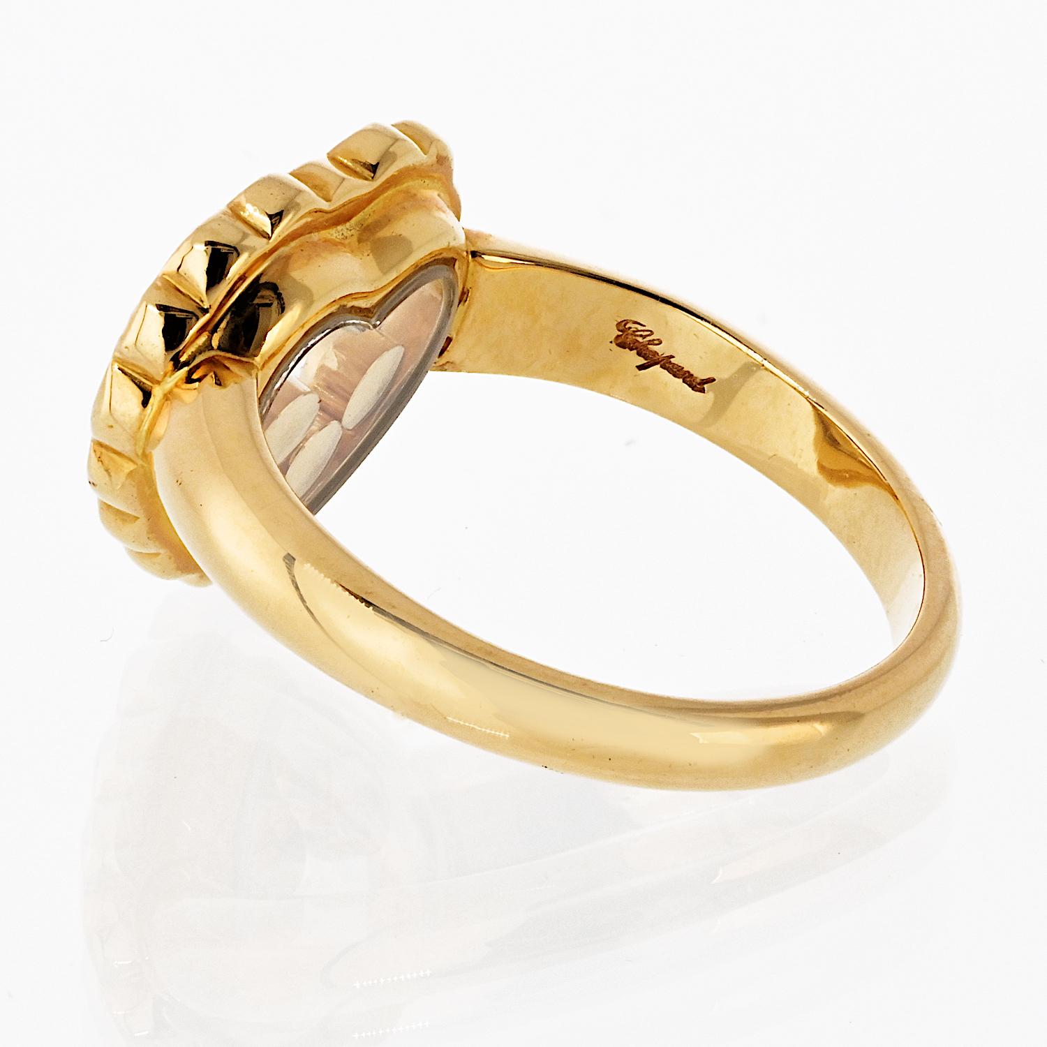 Women's Chopard Happy Diamonds 18K Yellow Gold 0.47cttw Heart Diamond Ring For Sale