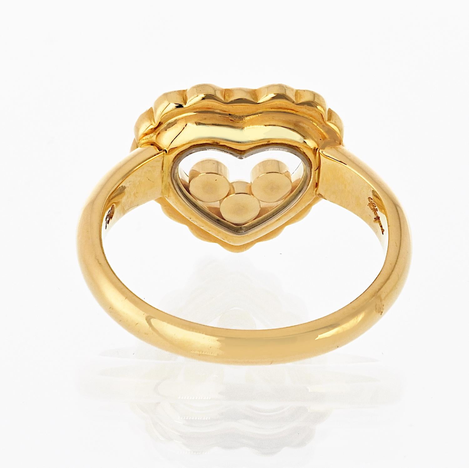 Chopard Happy Diamonds 18K Yellow Gold 0.47cttw Heart Diamond Ring For Sale 1