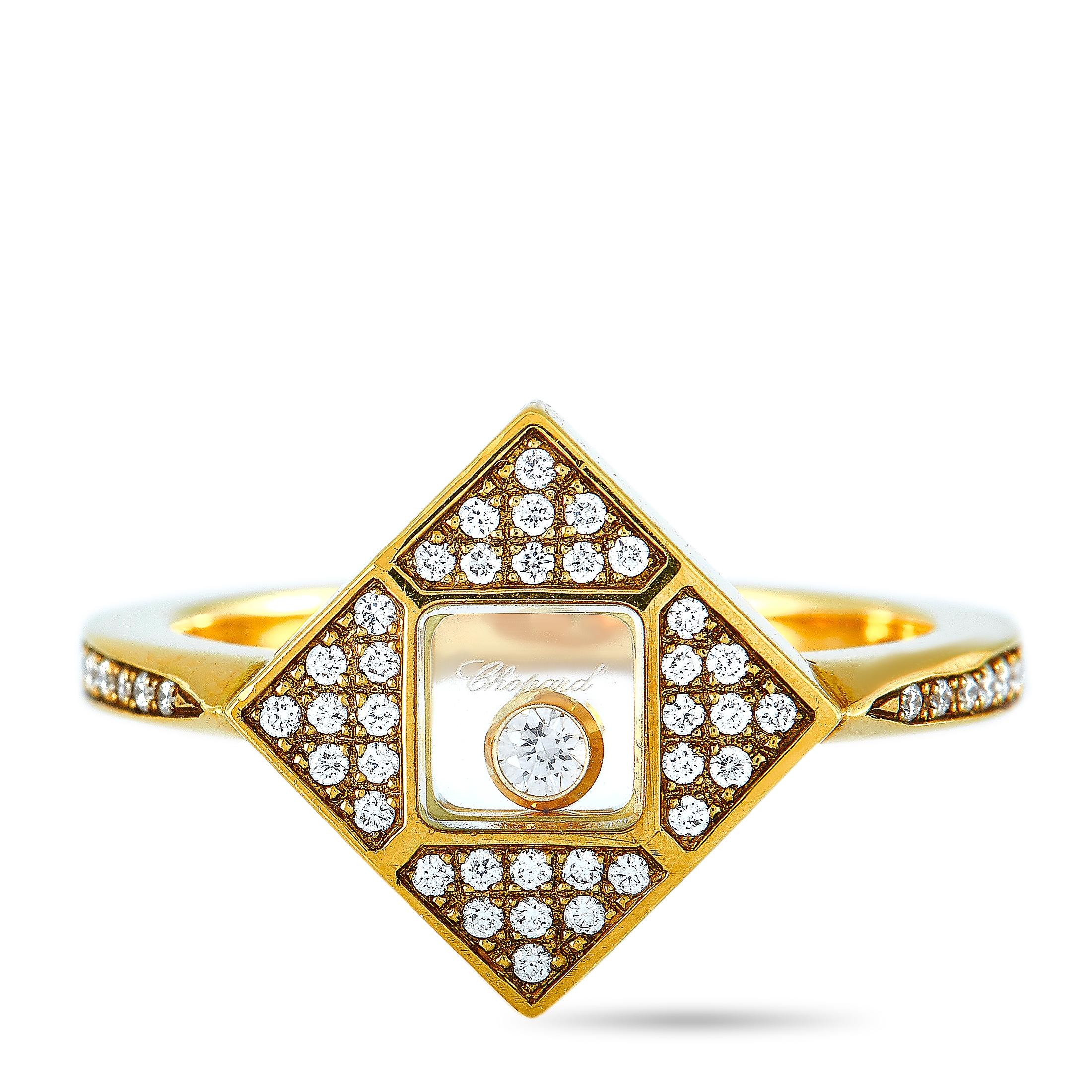 Chopard Happy Diamonds 18 Karat Yellow Gold and Diamond Ring In New Condition In Southampton, PA
