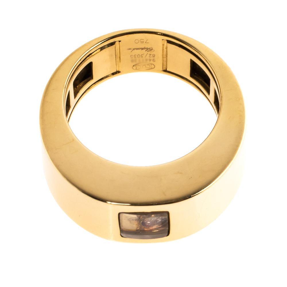 Chopard Happy Diamonds 18K Yellow Gold Band Ring 52 In Good Condition In Dubai, Al Qouz 2
