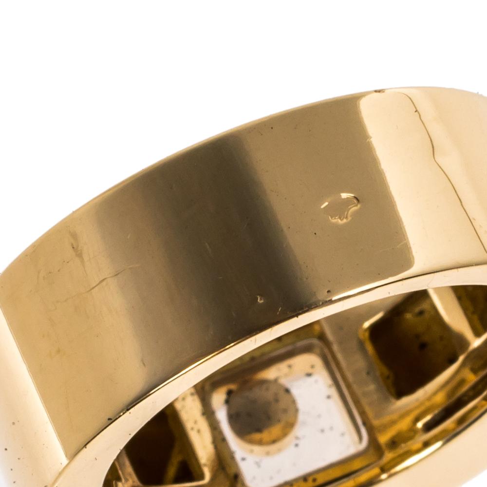Women's Chopard Happy Diamonds 18K Yellow Gold Band Ring 52