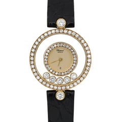 Chopard Happy Diamonds 18K Gelbgold Champage Zifferblatt Quarzuhr 4066