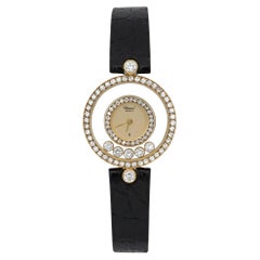 Chopard Happy Diamonds 18K Yellow Gold Champage Dial Quartz Watch 4066