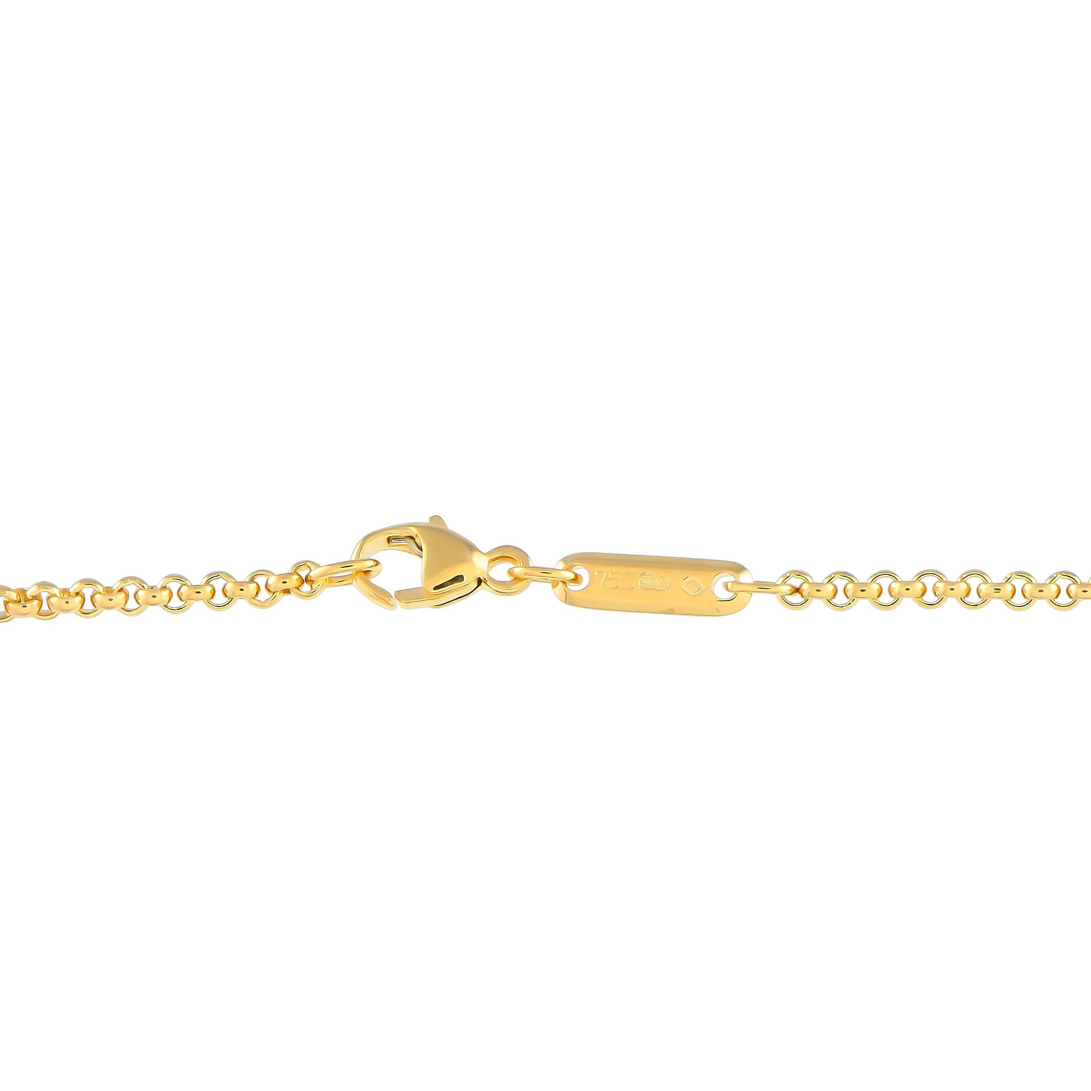 Chopard, collier pendentif cœur Happy Diamonds en or jaune 18 carats et diamants Excellent état - En vente à Southampton, PA