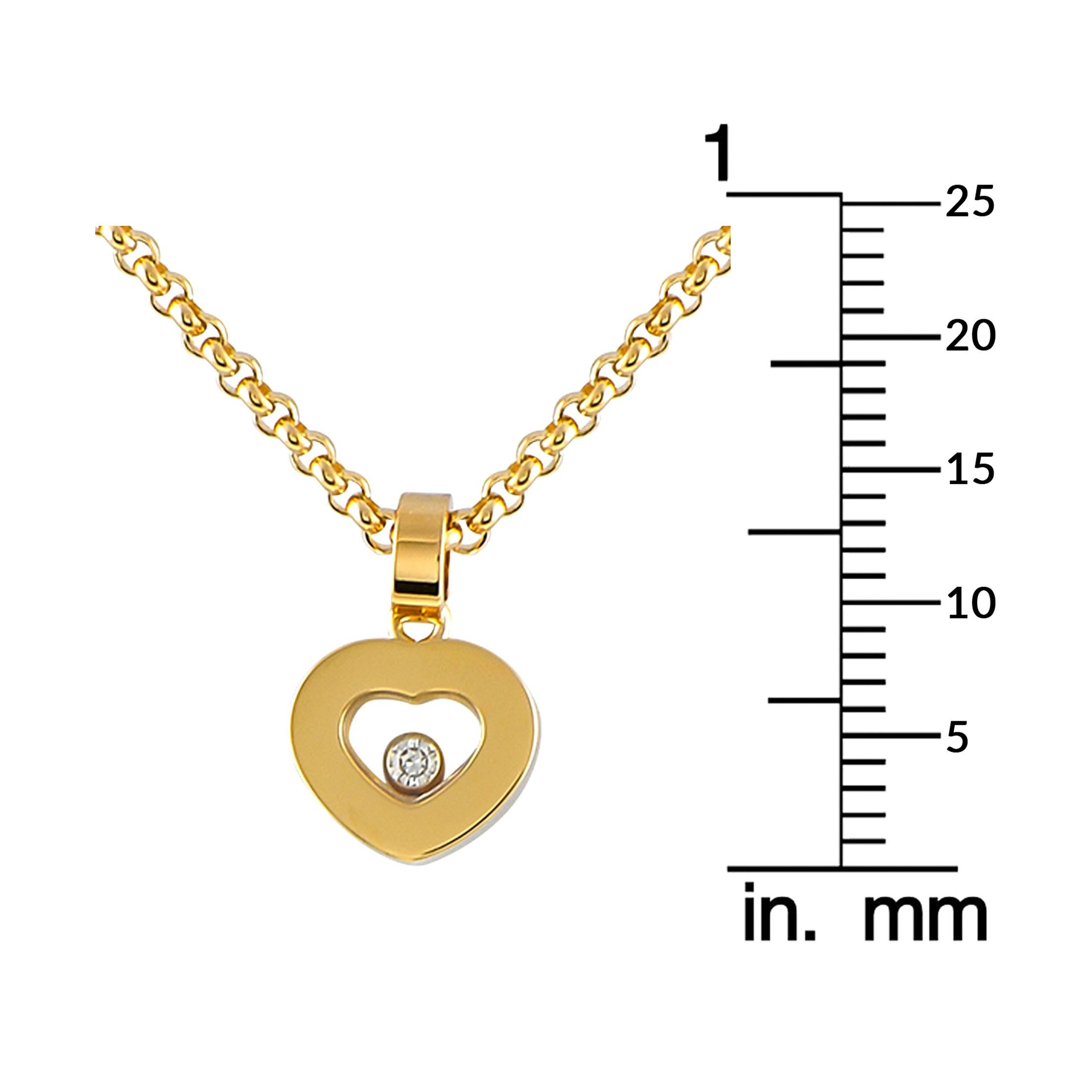 Chopard, collier pendentif cœur Happy Diamonds en or jaune 18 carats et diamants Pour femmes en vente