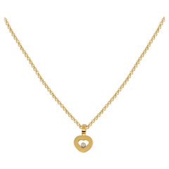 Chopard Happy Diamonds 18K Yellow Gold Diamond Heart Pendant Necklace