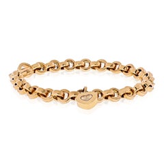 Chopard Happy Diamonds 18k Yellow Gold Heart Charm Link Bracelet