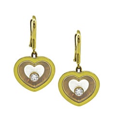 Chopard Happy Diamonds 18k Yellow Gold Heart Drop Earrings
