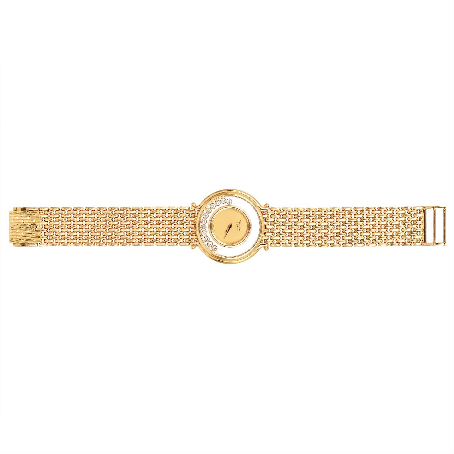 Chopard Happy Diamonds 18K Yellow Gold Men Watch Ref 1153 For Sale 1