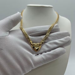 Collar vintage de Piaget con colgante en forma de corazón con pavé de diamantes, en oro amarillo de 18 quilates