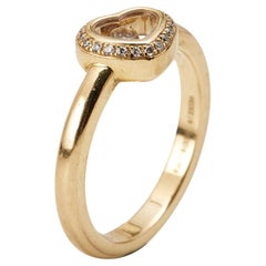 Chopard Happy Diamonds 18k Yellow Gold Ring Size 53