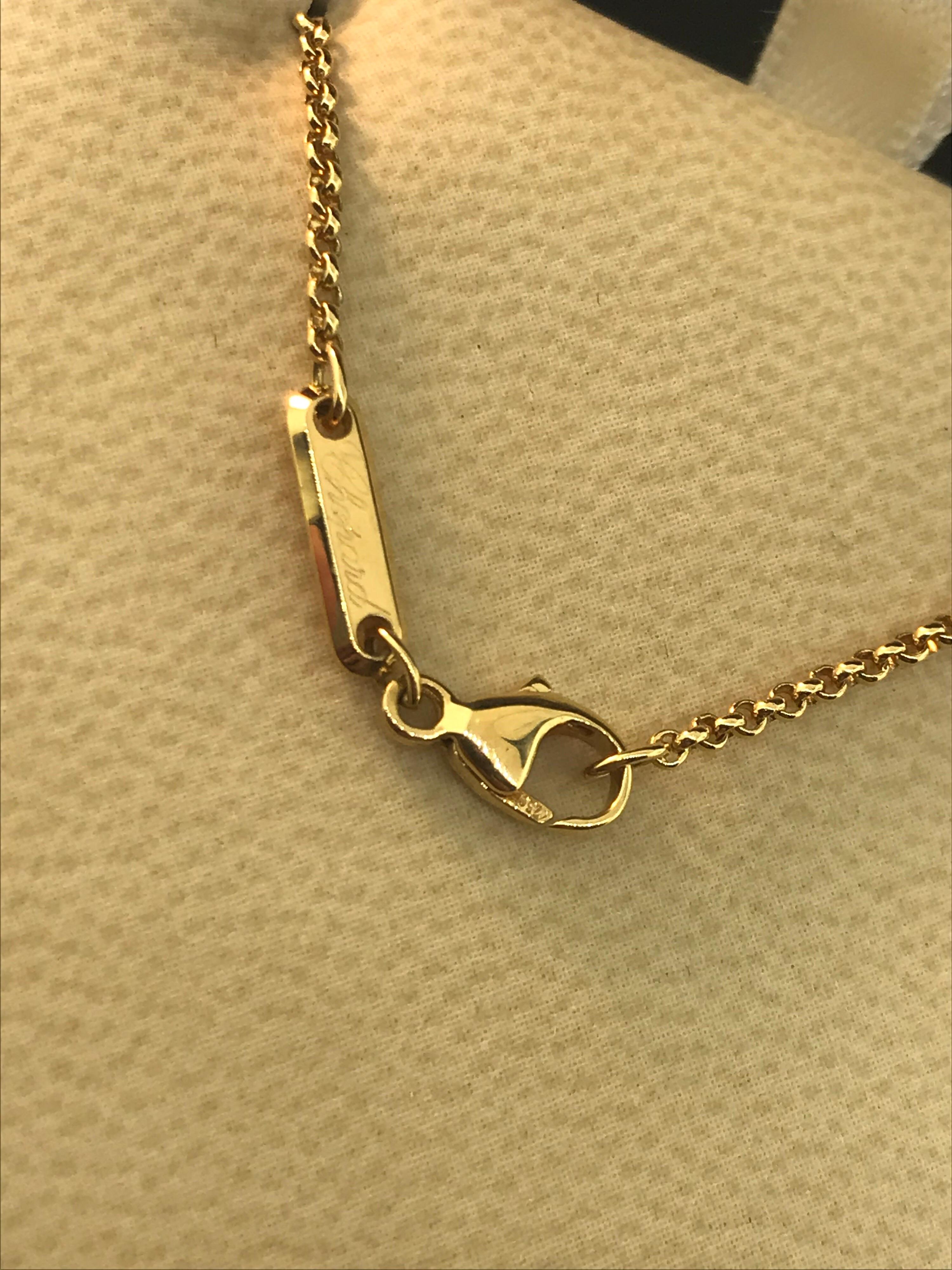 Chopard Happy Diamonds 18 Karat Yellow Gold Teardrop Shaped Pendant/Necklace New For Sale 3