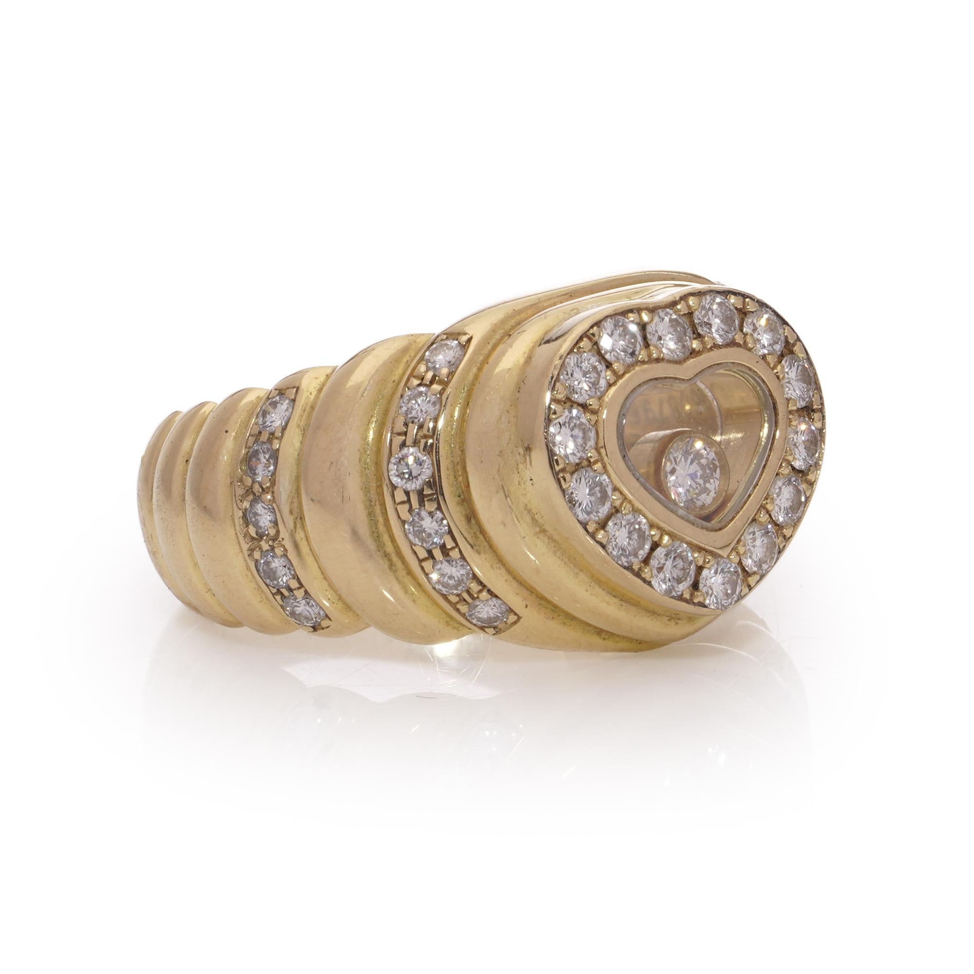 Chopard Happy Diamonds 18kt Gold Herz Ring im Zustand „Gut“ im Angebot in Braintree, GB