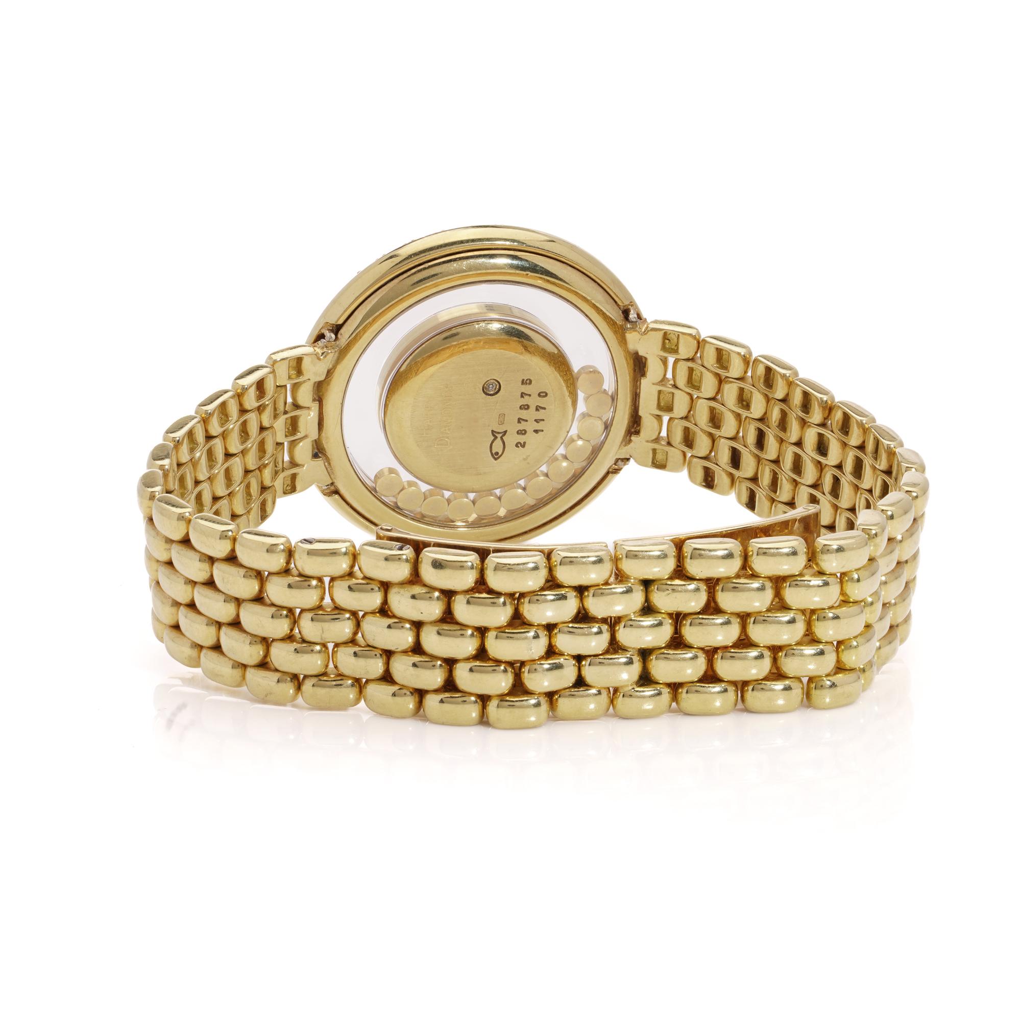 Chopard Happy Diamonds 18kt Gold Damen-Quarz-Armbanduhr im Zustand „Hervorragend“ im Angebot in Braintree, GB