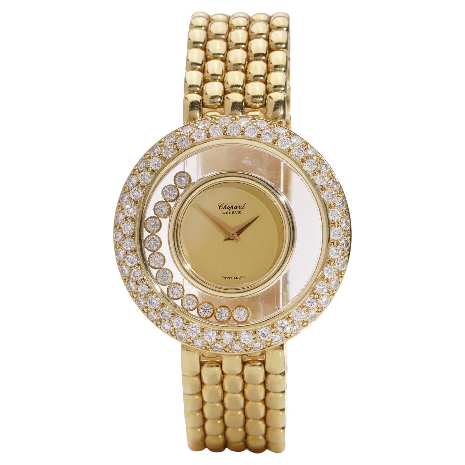 Chopard Happy Diamonds Montre-bracelet pour femme à quartz en or 18 carats en vente