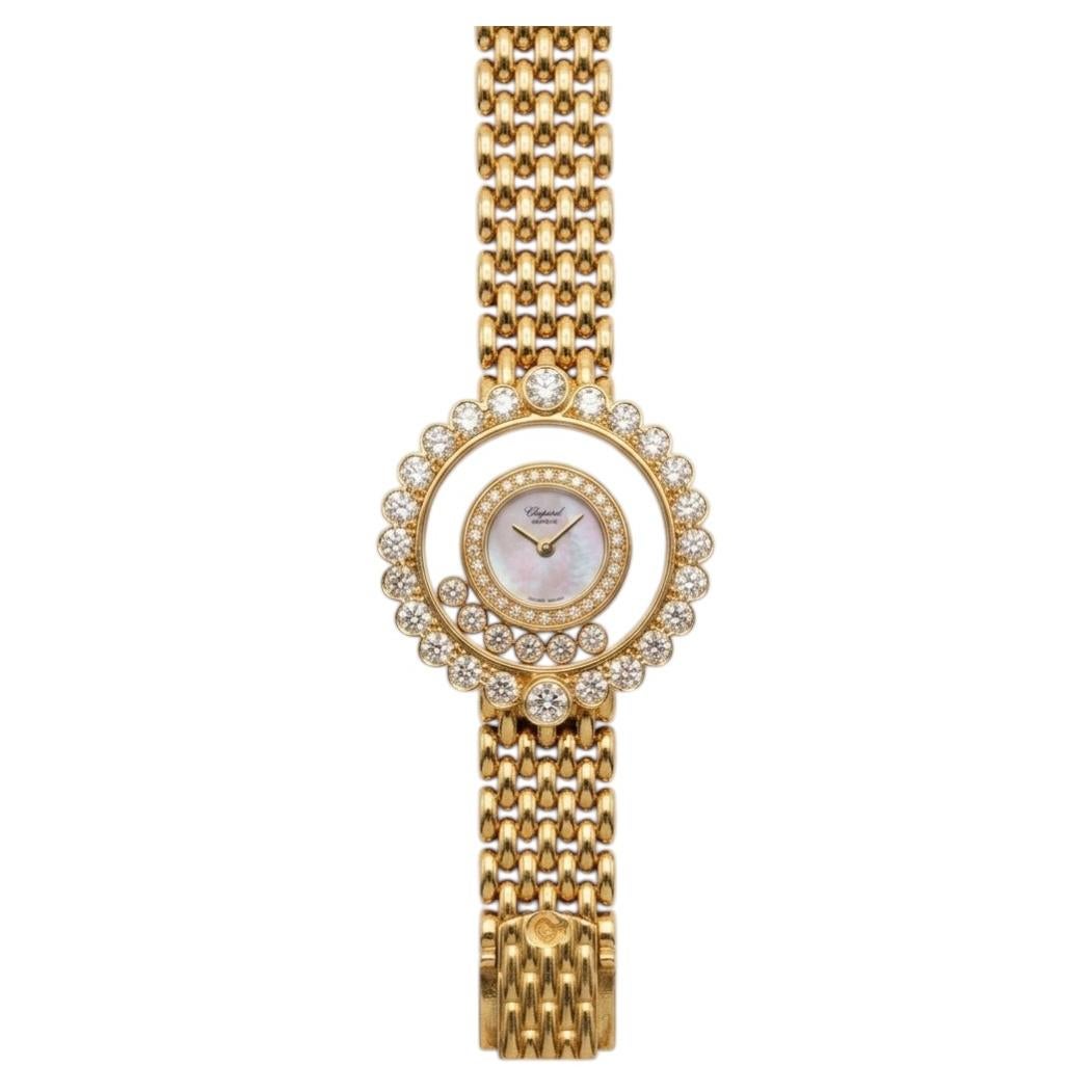 Chopard Happy Diamonds Armbanduhr mit 2 Karat Diamanten aus 18 Karat Gelbgold