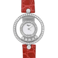Chopard Happy Diamonds 24mm 18K Weißgold weißes Zifferblatt Damenuhr 20/3957