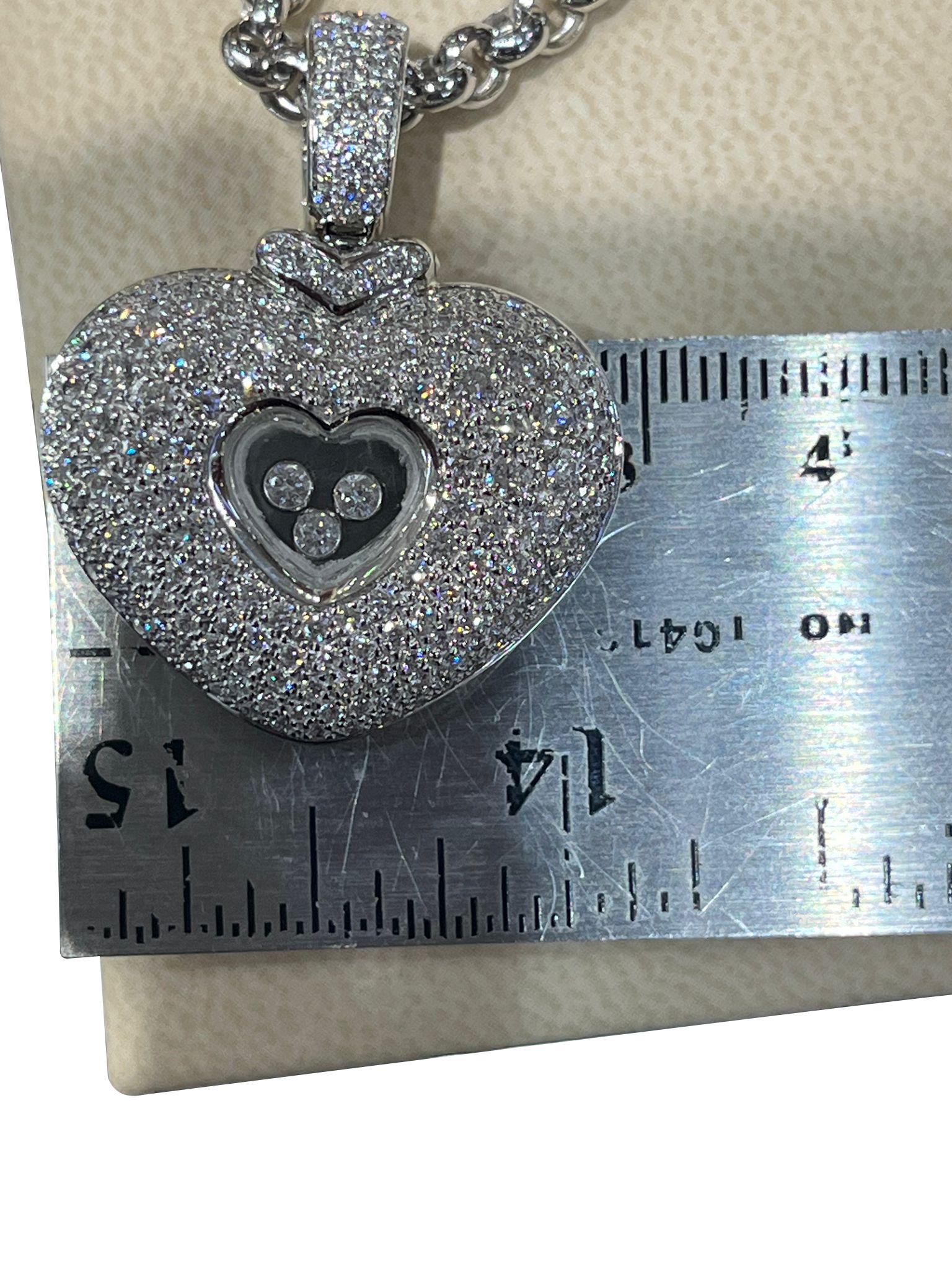 Chopard Happy Diamonds 2.50 Carat 18K White Gold VVS Diamond Pendant Necklace For Sale 8