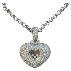Chopard Happy Diamonds 2.50 Carat 18K White Gold VVS Diamond Pendant Necklace
