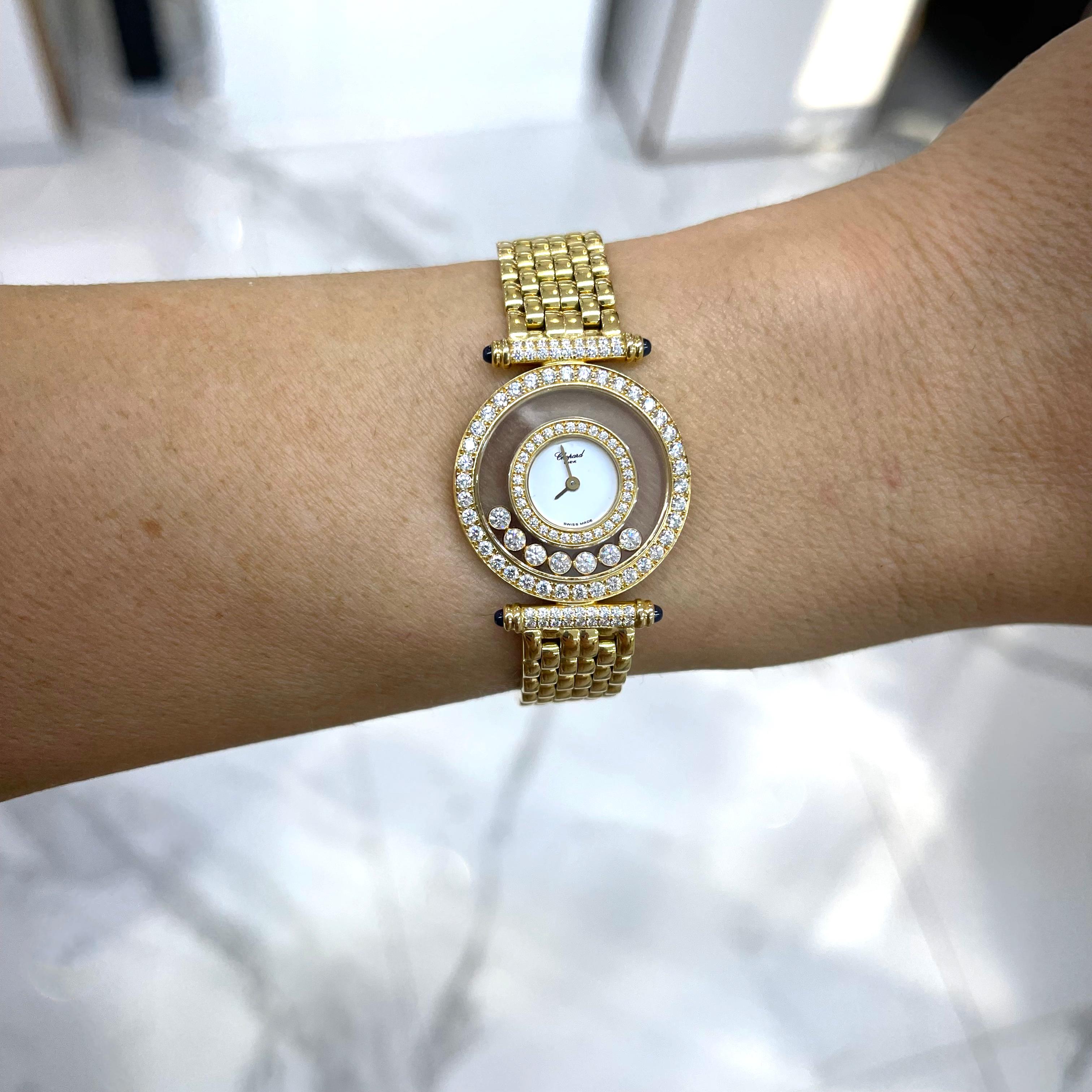 Chopard Happy Diamonds 25MM 4118 1 Diamond 18K Yellow Gold Ladies Watch 3
