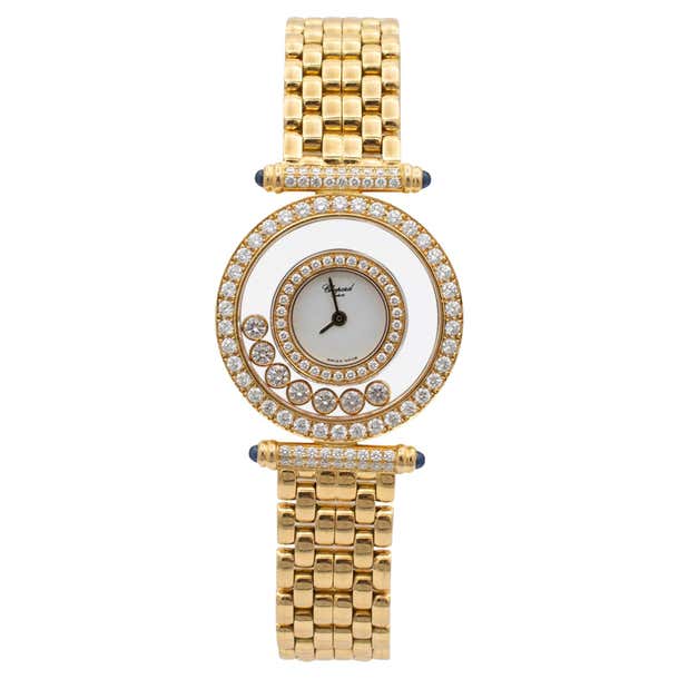 Chopard Happy Diamonds 25MM 4118 1 Diamond 18K Yellow Gold Ladies Watch ...