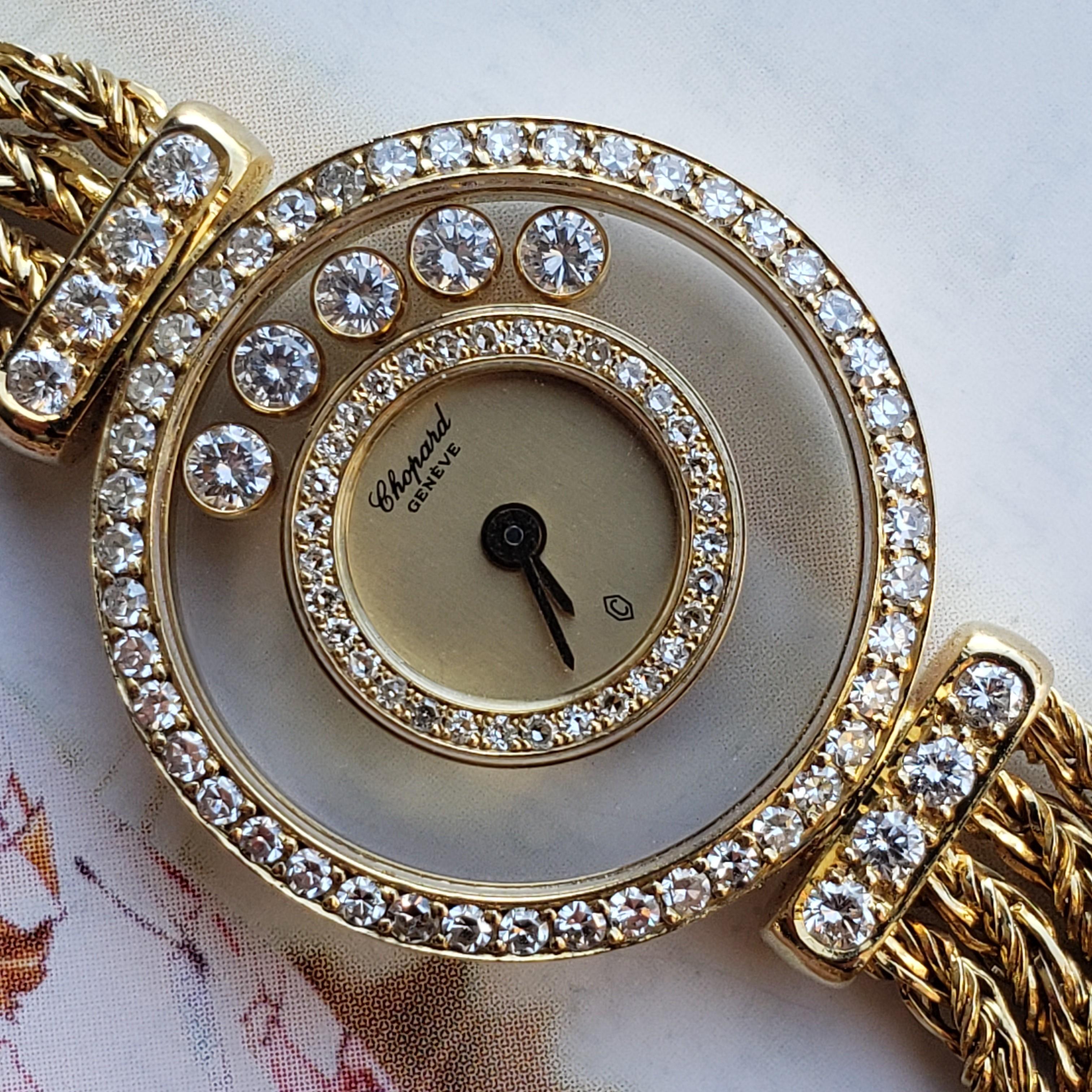 Chopard Happy Diamonds 4066M — 18K Gold 1990s Vintage Watch For Sale 5
