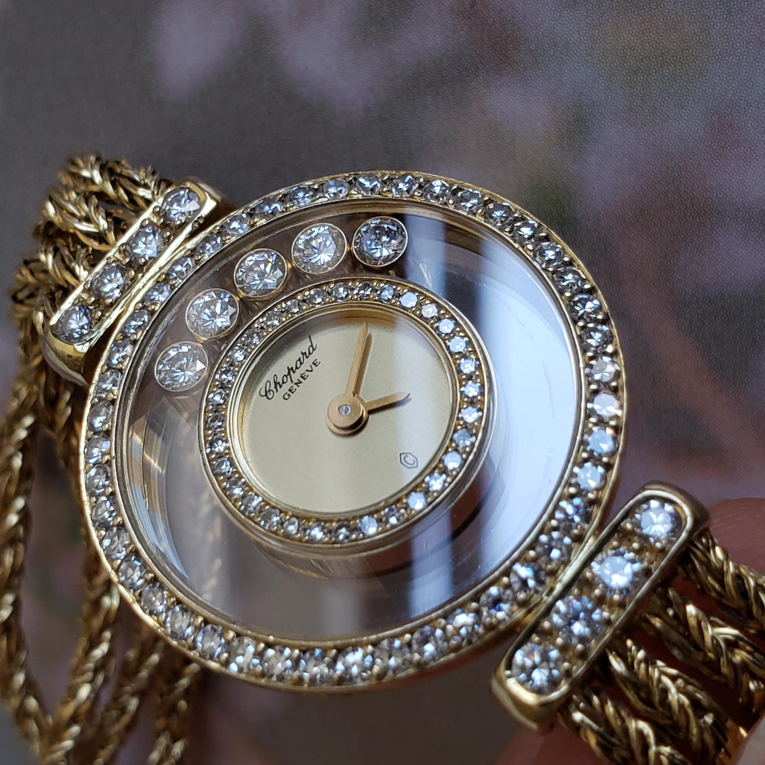 Chopard Happy Diamonds 4066M — 18K Gold 1990s Vintage Watch For Sale 6