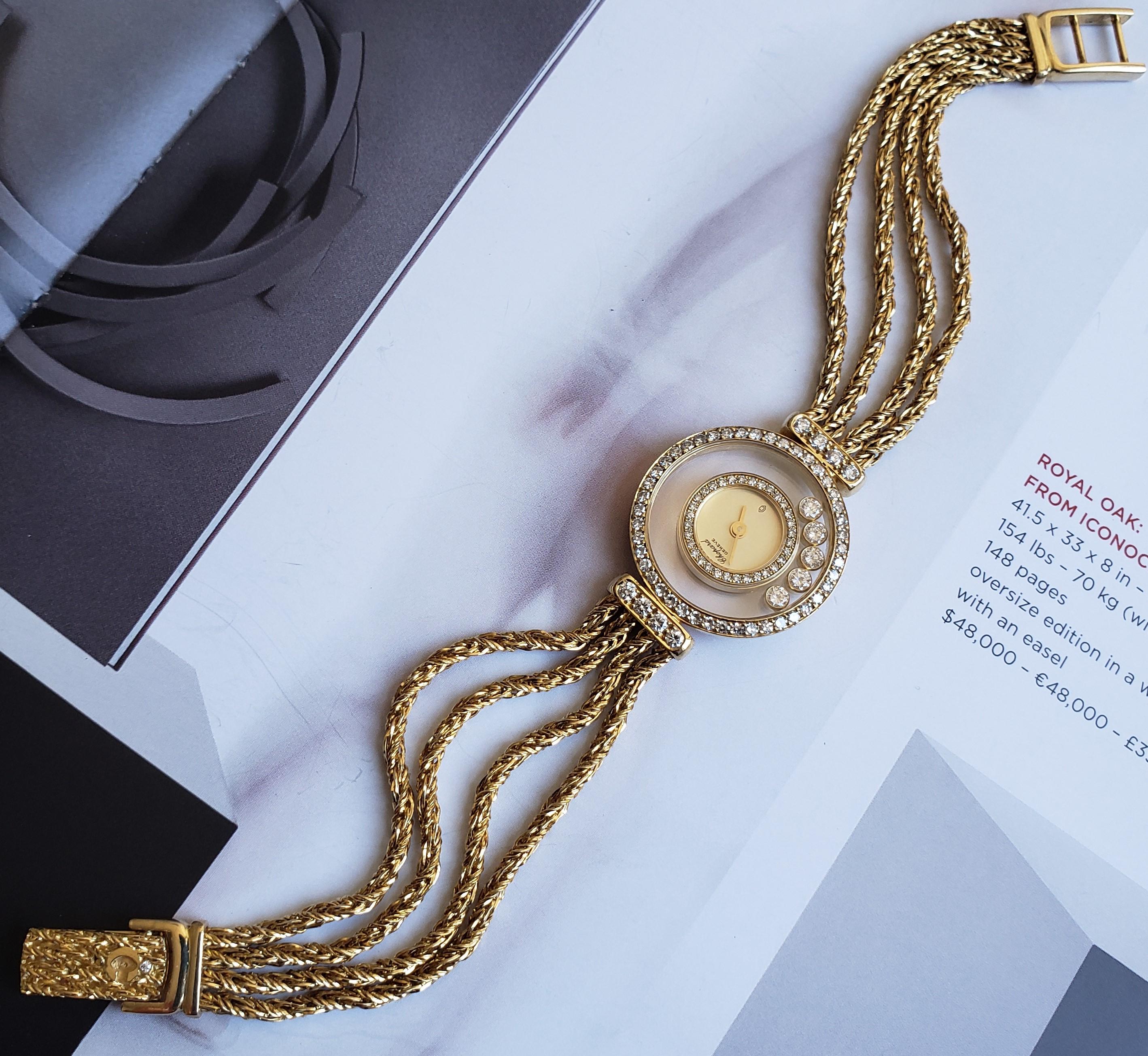 Chopard Happy Diamonds 4066M — 18K Gold 1990s Vintage Watch For Sale 1