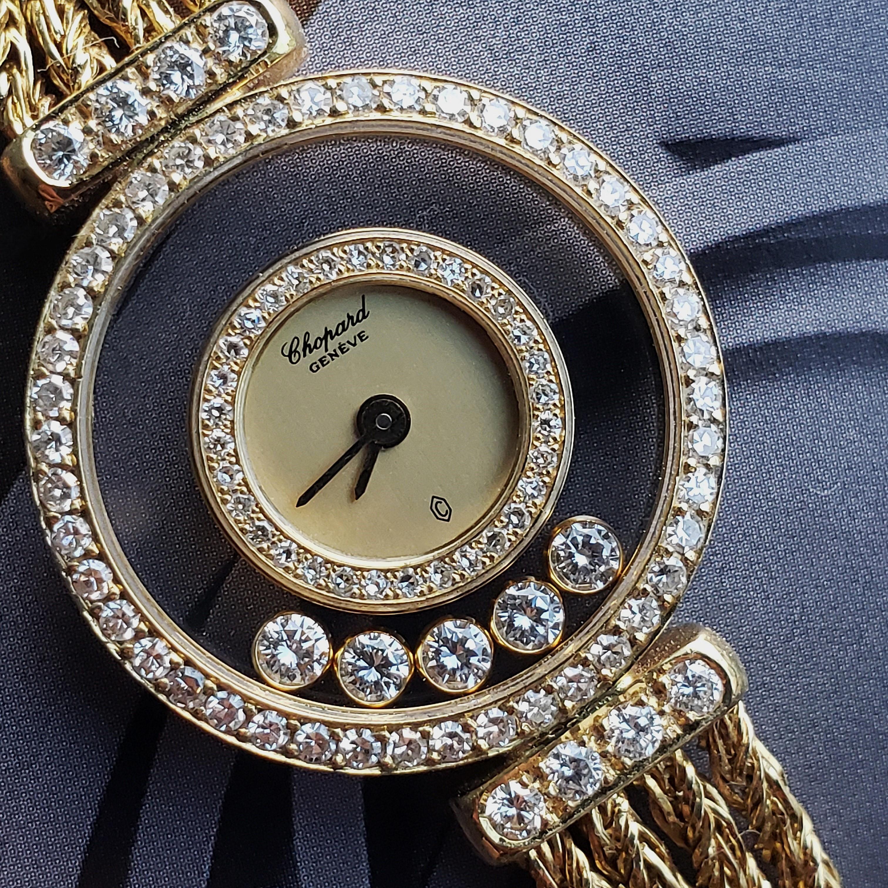 Chopard Happy Diamonds 4066M — 18K Gold 1990s Vintage Watch For Sale 2