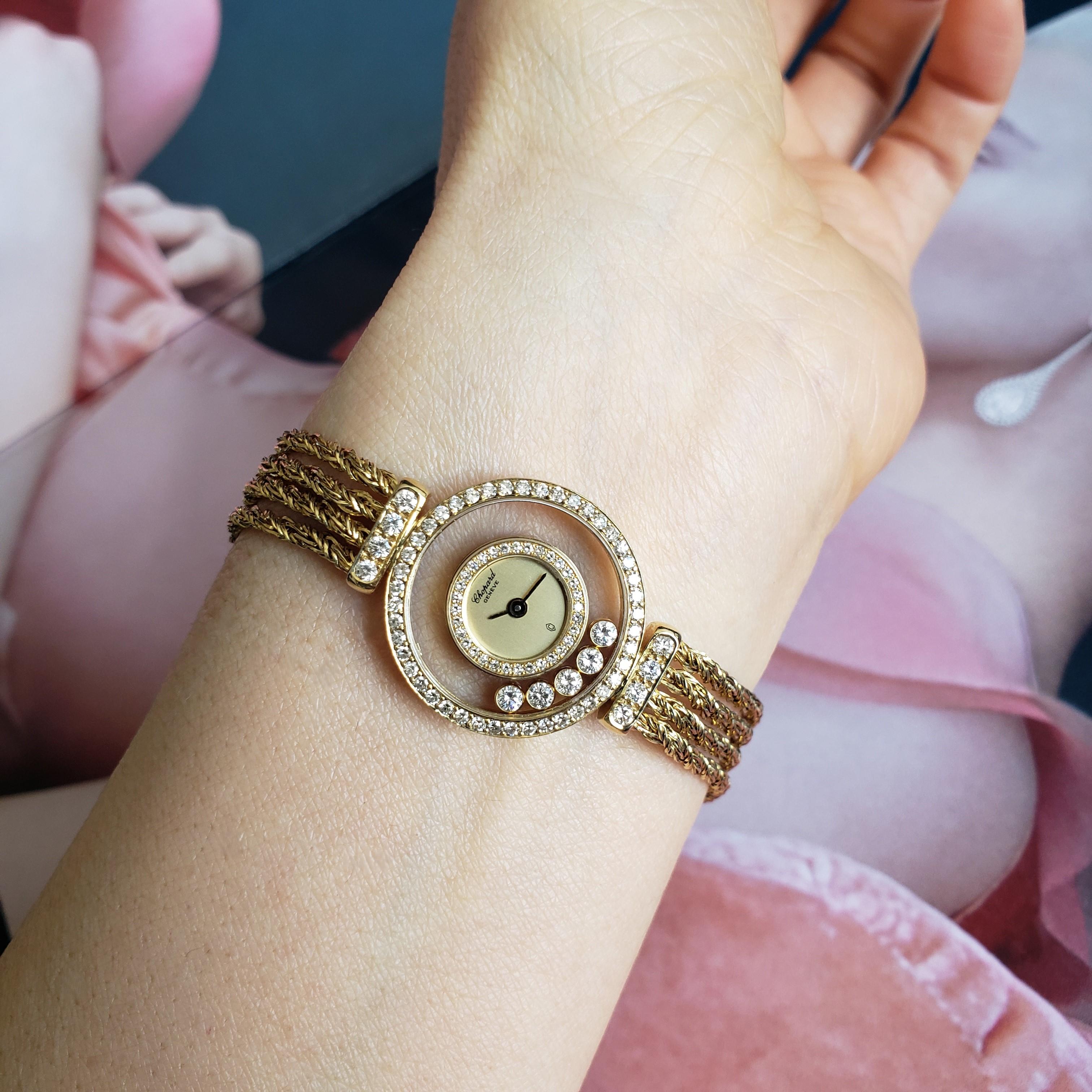 Chopard Happy Diamonds 4066M - Orologio d'epoca anni '90 in oro 18 carati in vendita 13