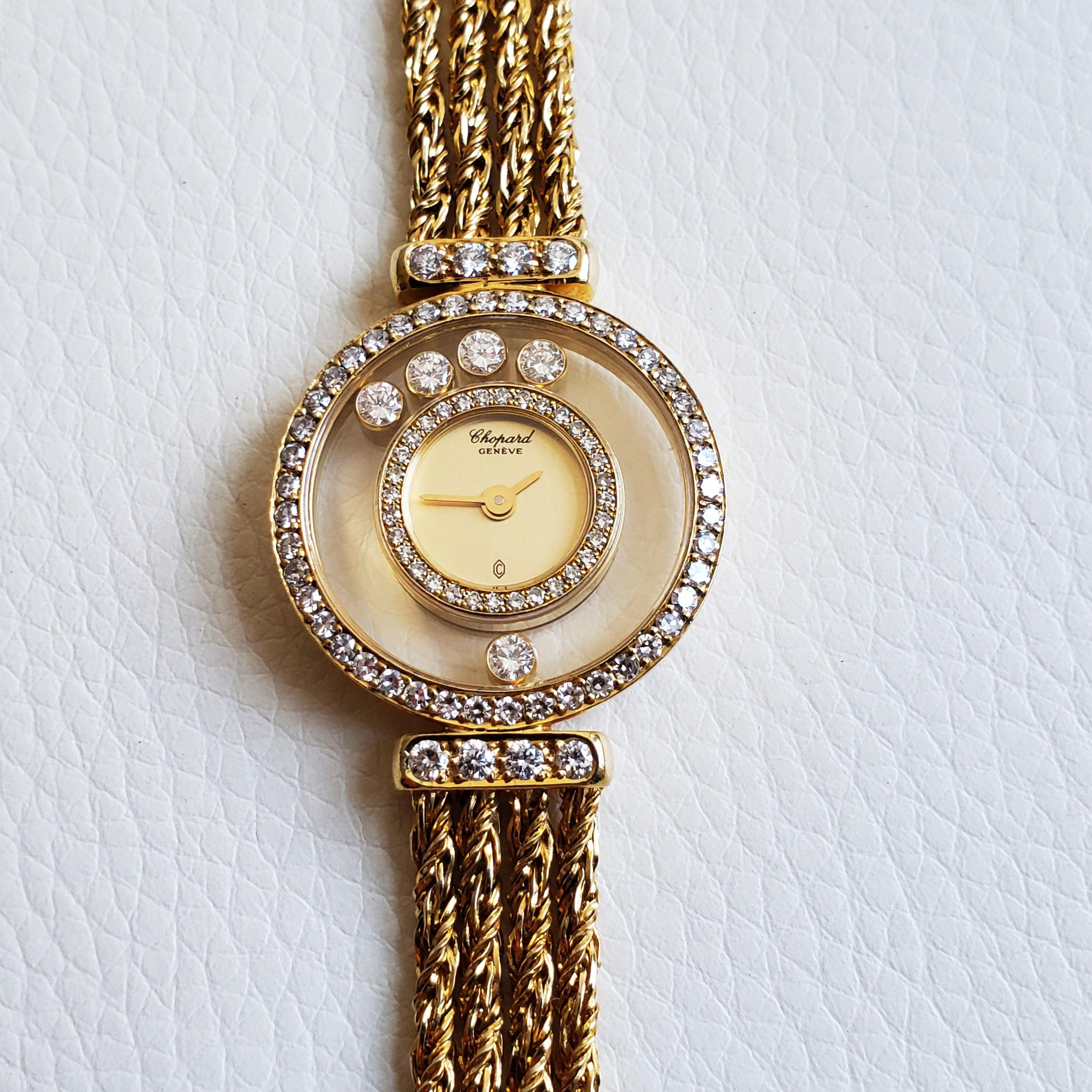 Chopard Happy Diamonds 4066M - Orologio d'epoca anni '90 in oro 18 carati in vendita 12