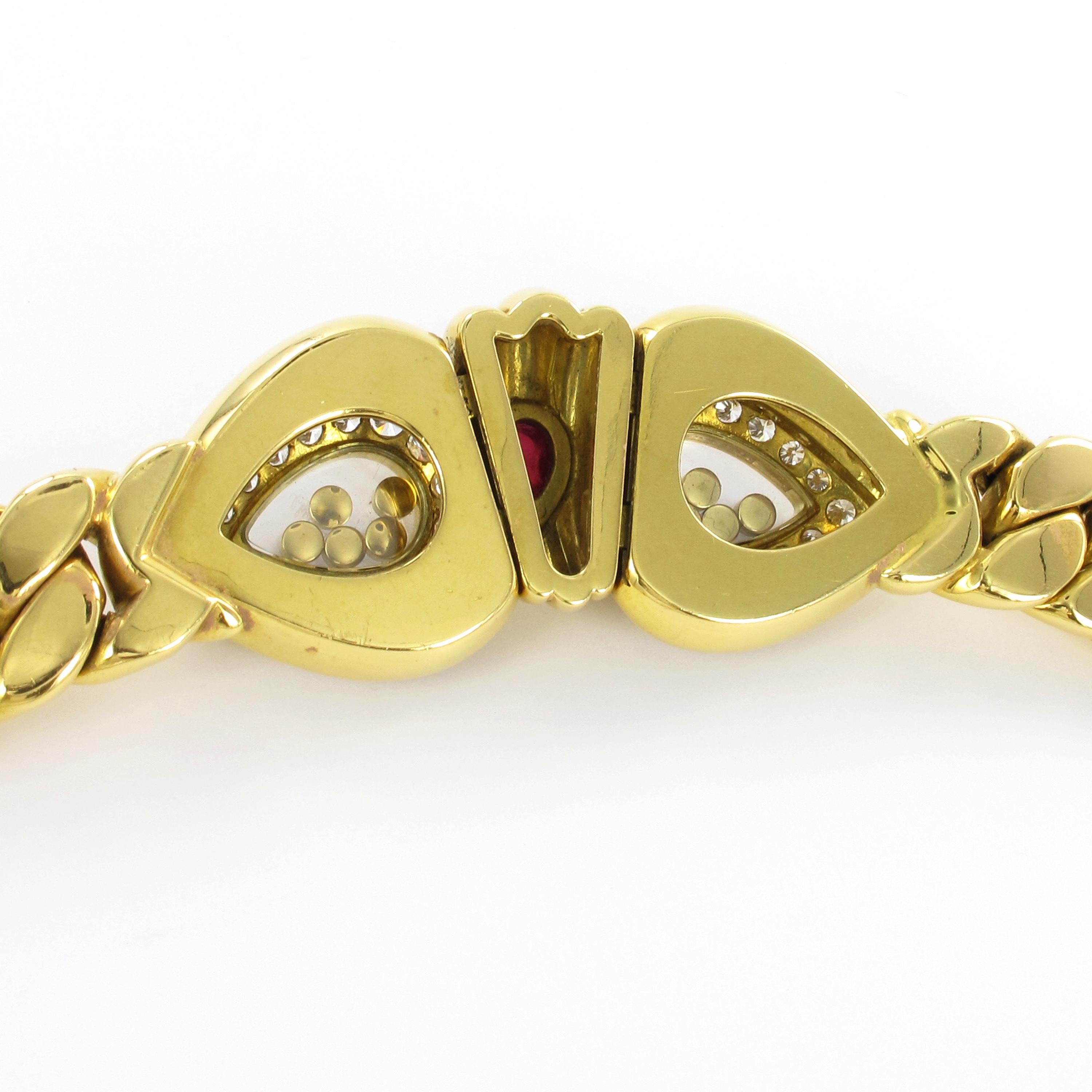 Chopard Happy Diamonds and Rubies Necklace 18 Karat Yellow Gold 1