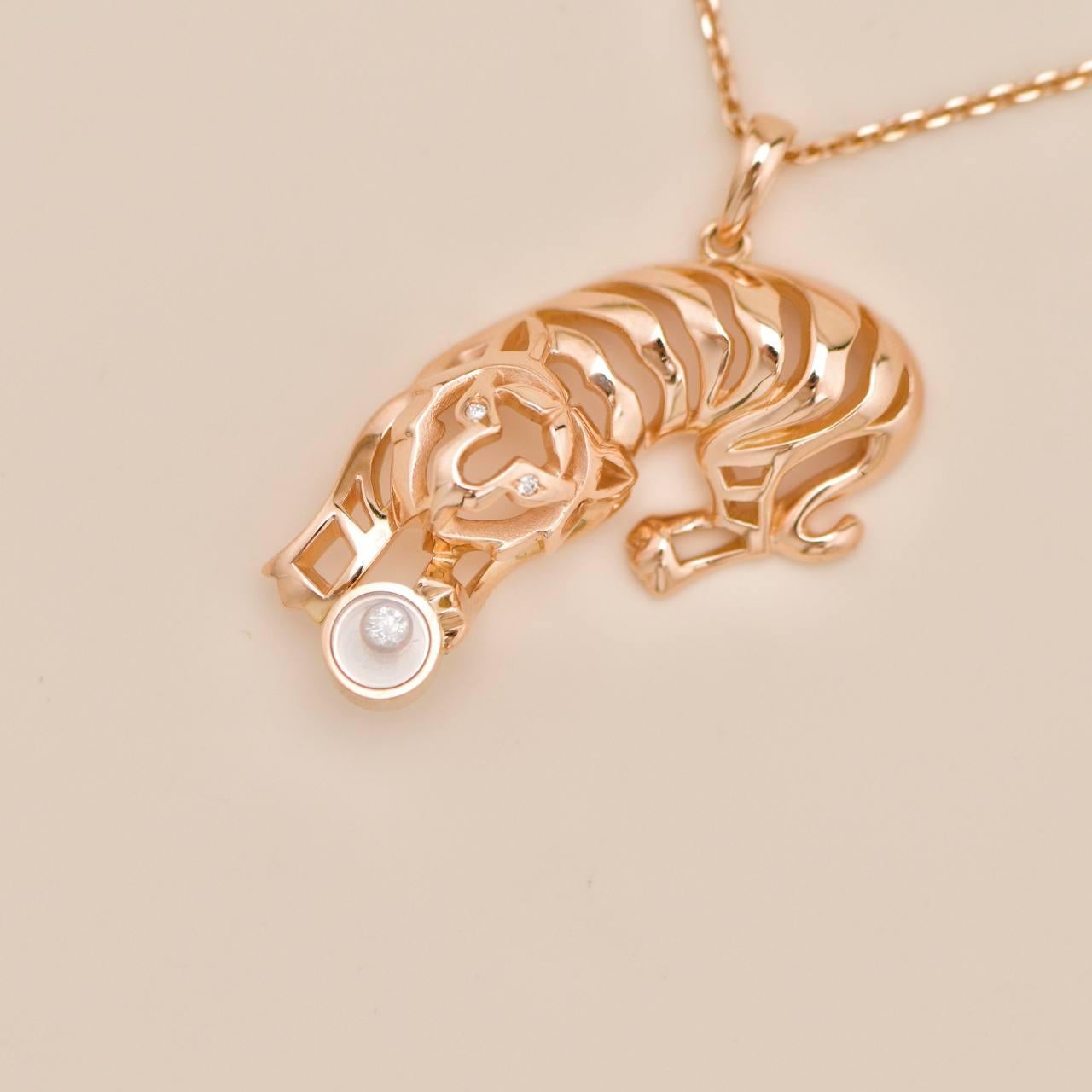 Chopard Happy Diamonds Animals World Pendant Necklace 18K Rose Gold in vendita 6